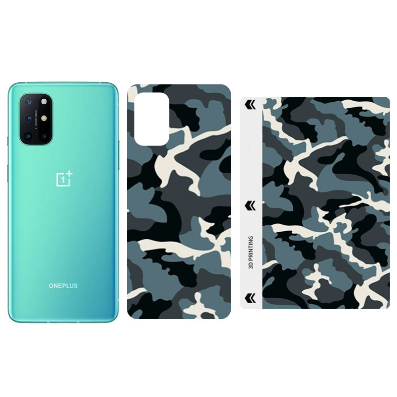 Защитная пленка SKLO Back (тыл) Camo (тех.пак) для OnePlus 8, Голубой / Army Blue, Бронированная пленка, купить оптом с доставкой