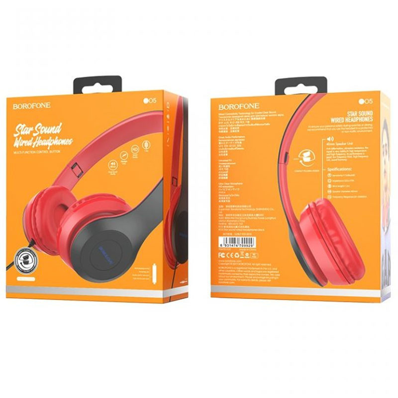 Накладні навушники Borofone BO5 (3.5mm/1.2m) на малюнкі №4