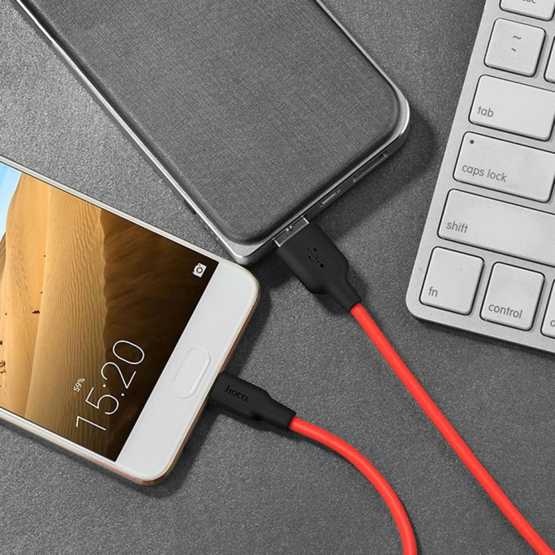 Дата кабель Hoco X21 Silicone Type-C Cable (1m), Черный / Красный 3, купить оптом с доставкой