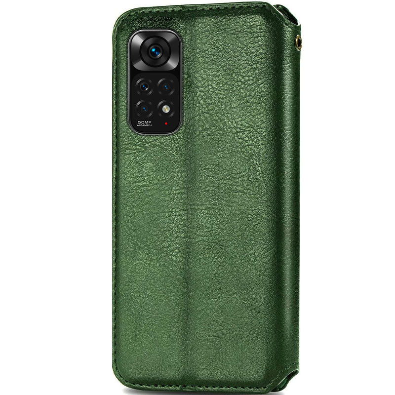 Кожаный чехол-книжка GETMAN Cubic (PU) для Xiaomi Redmi Note 11 (Global) / Note 11S, Зеленый 1, Искусственная кожа, купить оптом с доставкой