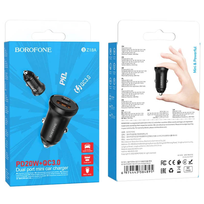 АЗП Borofone BZ18A PD20W+QC3.0 Зображення №4 АЗП Borofone BZ18A PD20W+QC3.0 дивитися фото №4