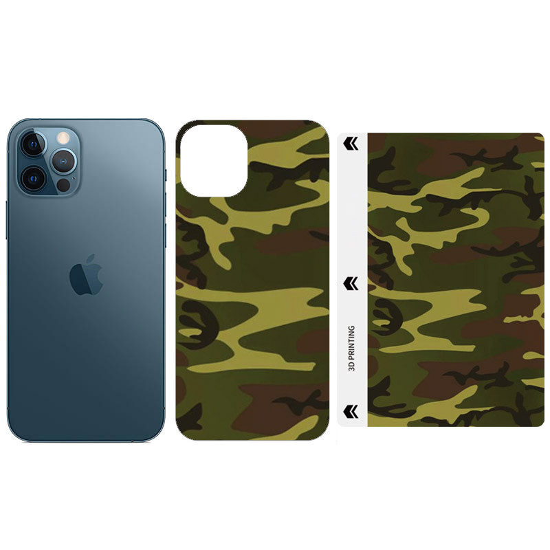 Захисна плівка SKLO Back (тил) Camo (тех.пак) для Apple iPhone 12 mini (5.4"), Коричневий / Army Brown, Броньована плівка, купити оптом з доставкою