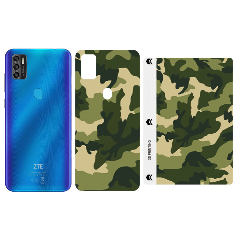 Защитная пленка SKLO Back (тыл) Camo (тех.пак) для ZTE Blade 20 Smart, Зеленый / Army Green, Бронированная пленка, купить оптом с доставкой