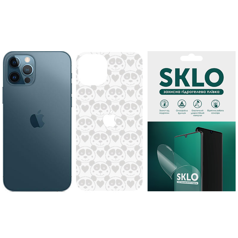 Защитная пленка SKLO Back (тыл+лого) Transp. для Apple iPhone SE (2020), Прозрачный / Панды, Бронированная пленка, купить оптом с доставкой