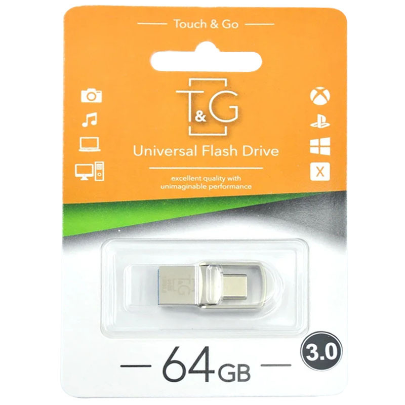 Флеш-накопитель T&G 104 Metal Series 2in1 USB 3.0 (USB-A/C) — 64GB на картинке №2