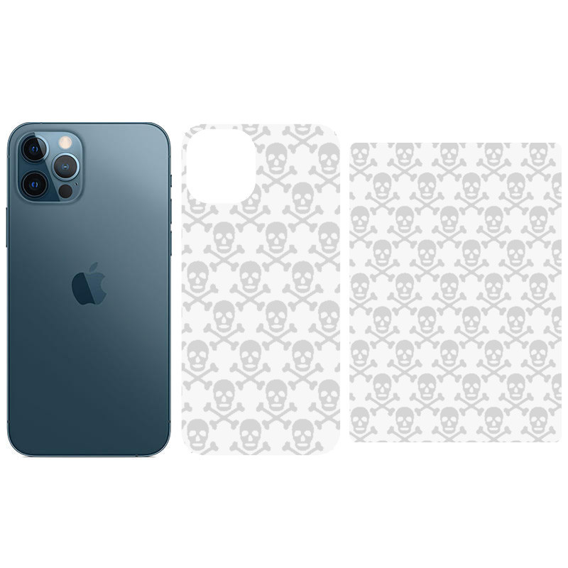Защитная пленка SKLO Back (тыл) Transp. (тех.пак) для Apple iPhone 12 Pro Max (6.7"), Прозрачный / Черепа, Бронированная пленка, купить оптом с доставкой