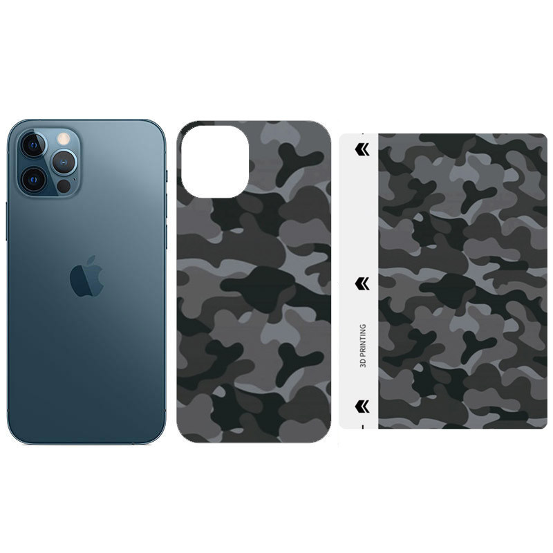 Защитная пленка SKLO Back (тыл) Camo (тех.пак) для Apple iPhone 13 mini (5.4"), Серый / Army Gray, Бронированная пленка, купить оптом с доставкой