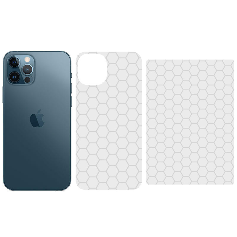 Защитная пленка SKLO Back (тыл) Transp. (тех.пак) для Apple iPhone 12 Pro Max (6.7"), Прозрачный / Соты, Бронированная пленка, купить оптом с доставкой