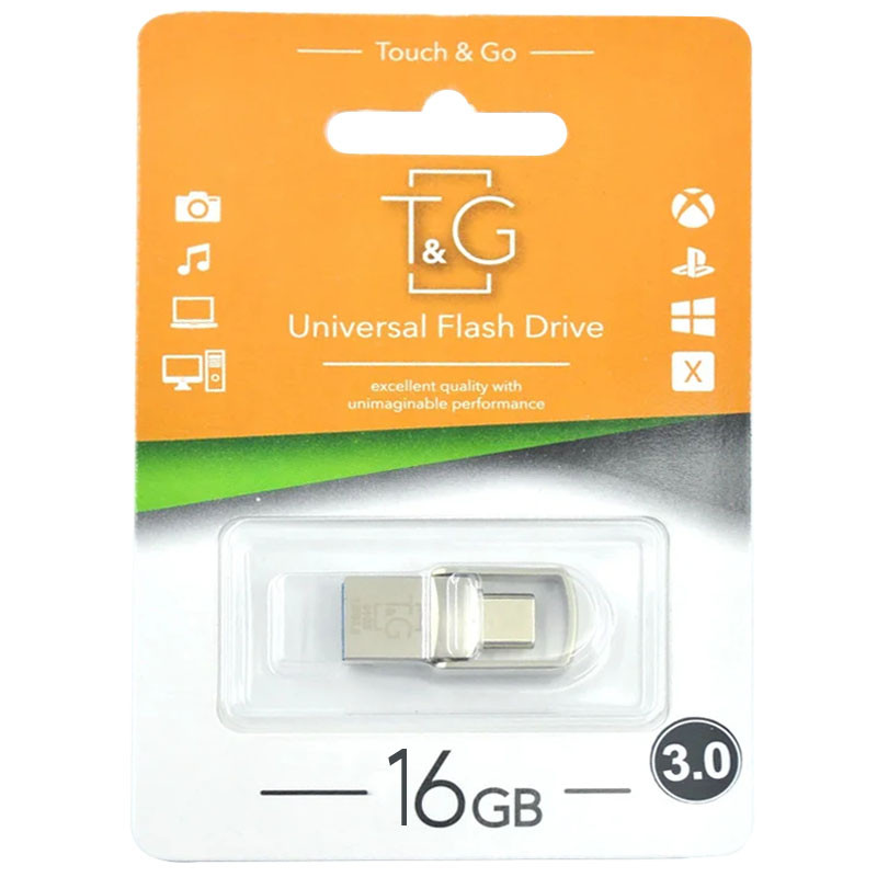 Флеш-накопитель T&G 104 Metal Series 2in1 USB 3.0 (USB-A/C) — 16GB на картинке №2