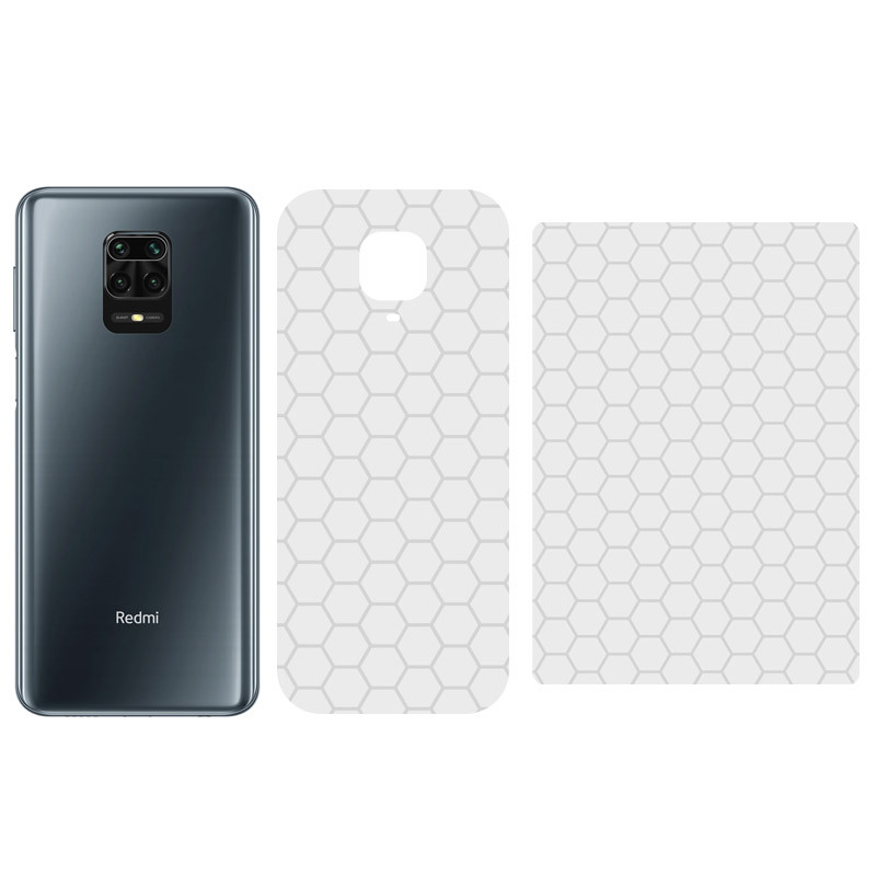 Защитная пленка SKLO Back (тыл) Transp. (тех.пак) для Xiaomi Redmi 10A, Прозрачный / Соты, Бронированная пленка, купить оптом с доставкой