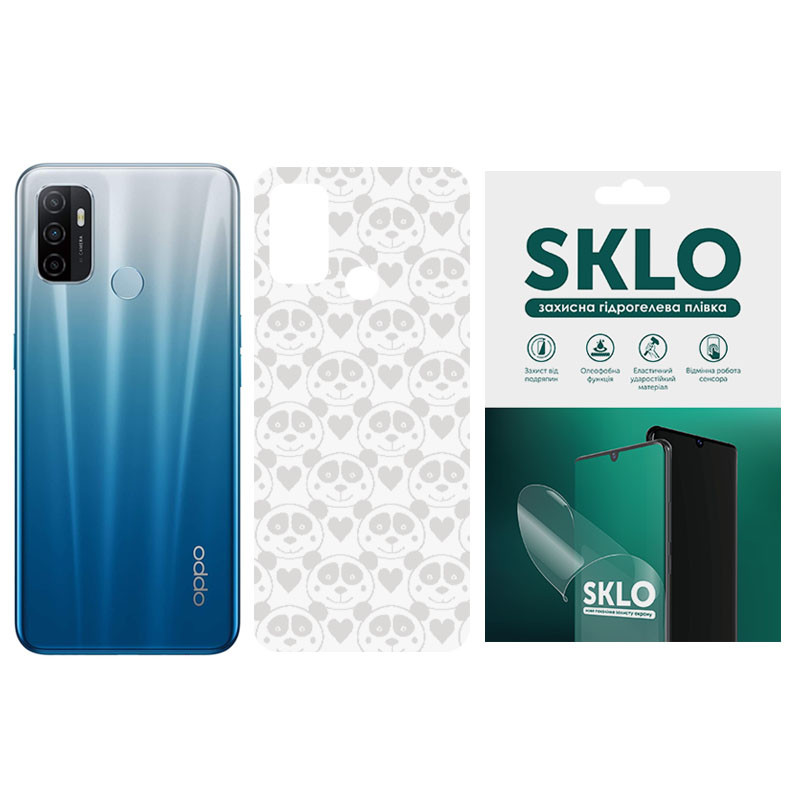 Защитная пленка SKLO Back (тыл) Transp. для Oppo Reno 4 5G, Прозрачный / Панды, Бронированная пленка, купить оптом с доставкой