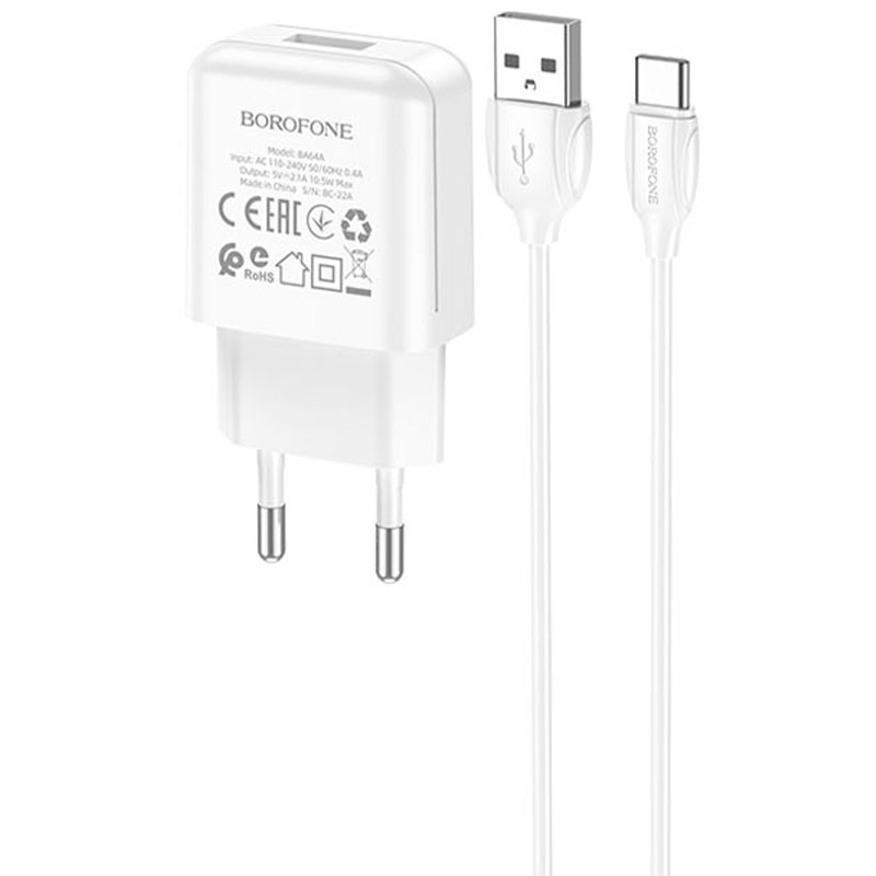 МЗП Borofone BA64A Single port + Type-C дивитися фото №1