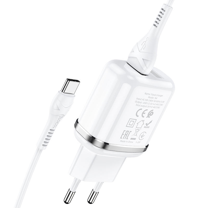 МЗП Hoco N4 (2USB/2.4A) + Type-C дивитися фото №3