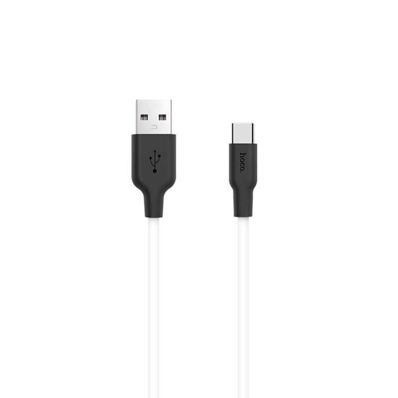 Дата кабель Hoco X21 Silicone Type-C Cable (1m), Черный / Белый 1, купить оптом с доставкой