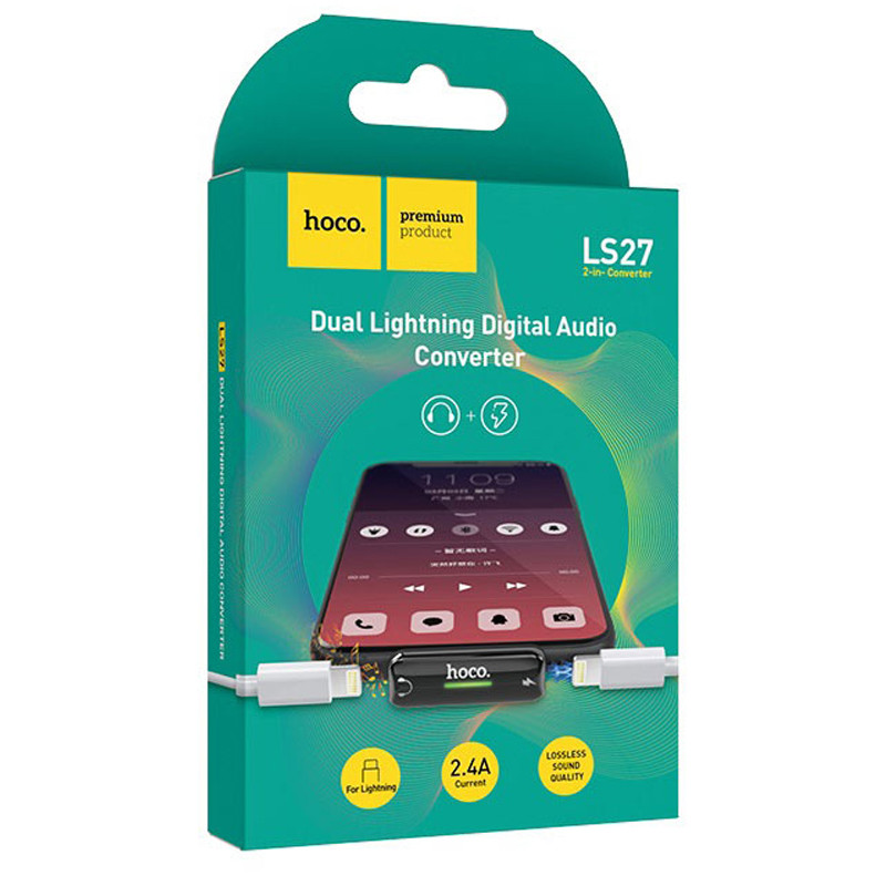 Перехідник Hoco LS27 Dual Lightning на малюнкі №5