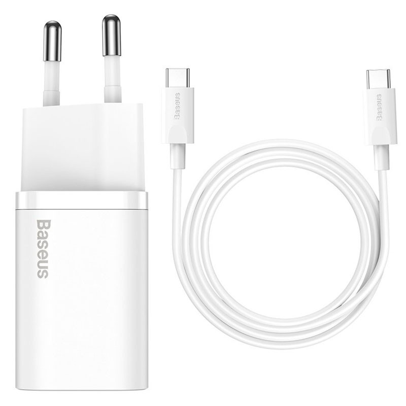 МЗП Baseus Super Si Quick Charger 25W (1USB-C) + кабель Type-C to Type-C (TZCCSUP-L) на малюнкі №1