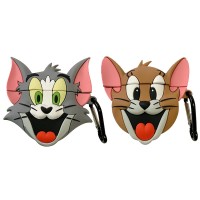 Силиконовый футляр Tom & Jerry series для наушников AirPods 1/2 + карабин