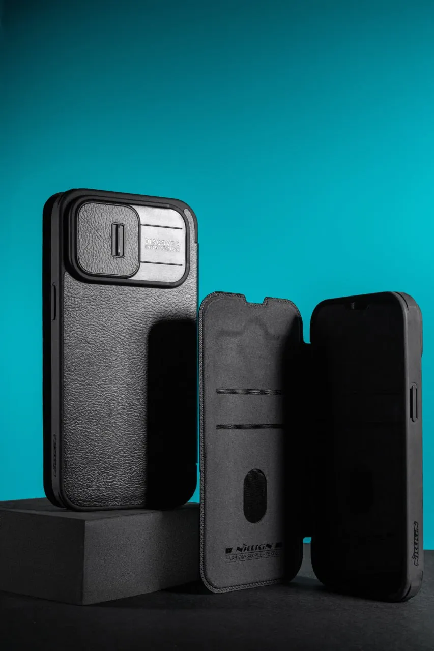 Кожаный чехол-книжка Nillkin Qin Pro Camshield для Apple iPhone 17 Pro Max (6.9"), Искусственная кожа, купить оптом с доставкой