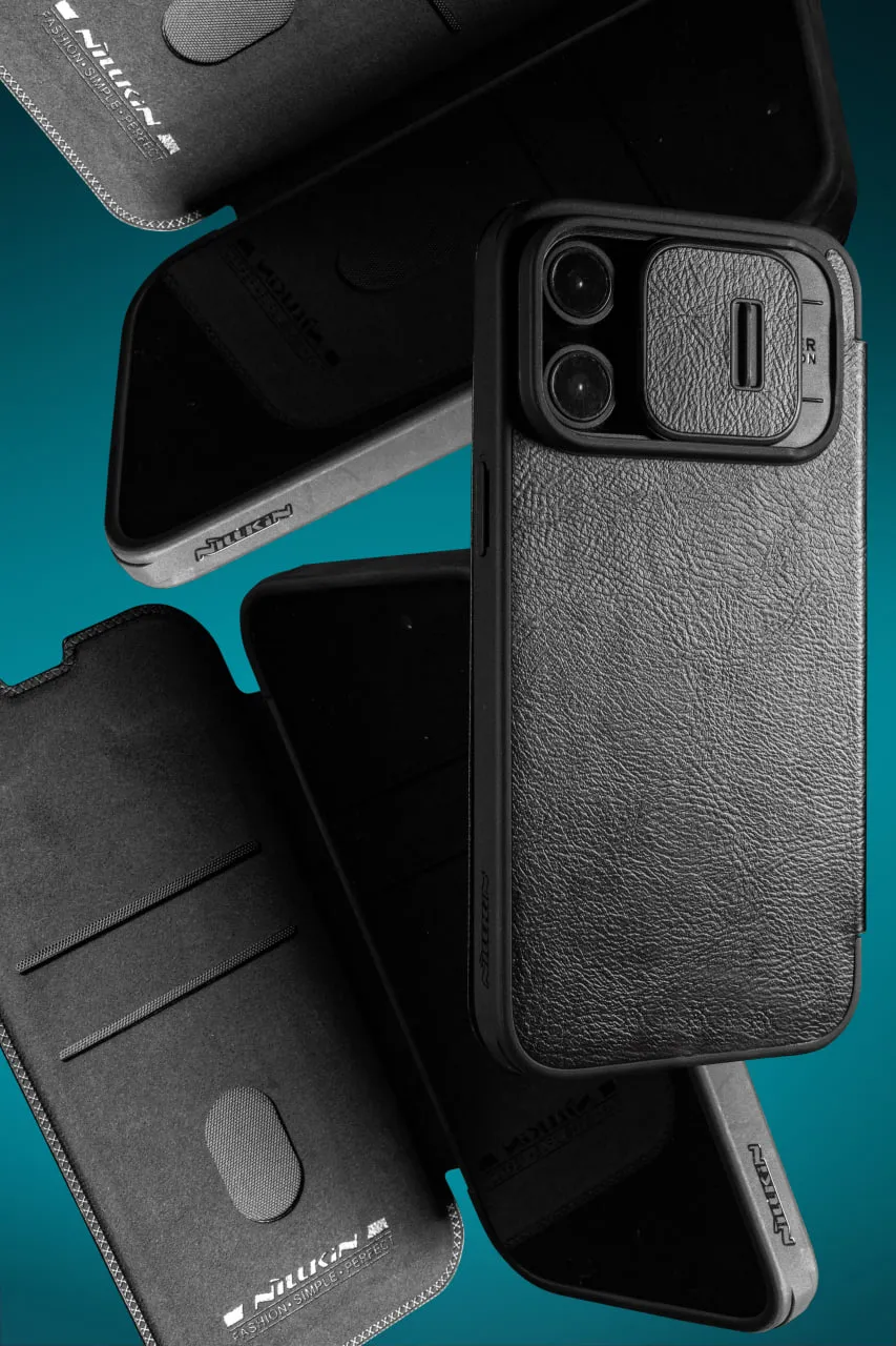 Кожаный чехол-книжка Nillkin Qin Pro Camshield для Apple iPhone 17 Pro Max (6.9"), Искусственная кожа, купить оптом с доставкой