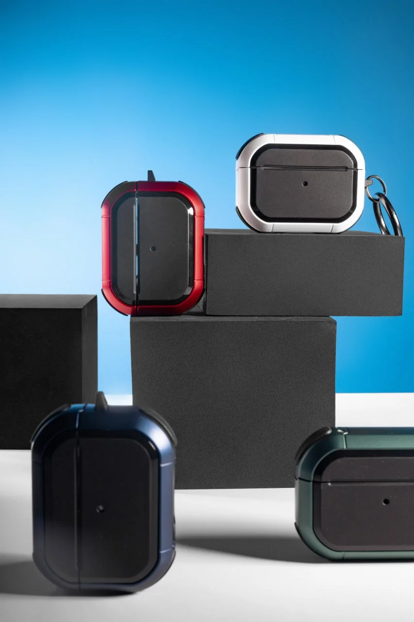 Футляр протиударний Black ed. для навушників Airpods 1/2, Пластик, купити оптом з доставкою