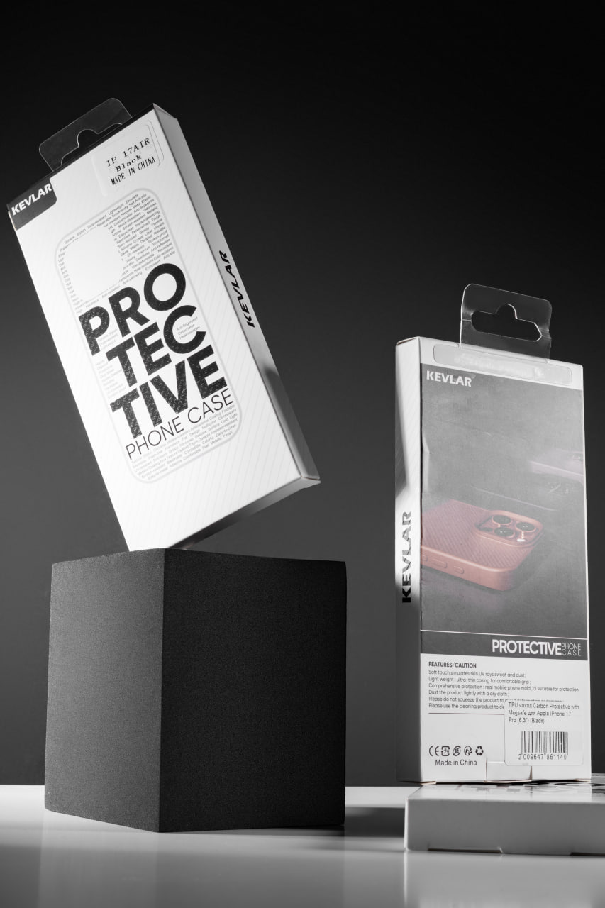 TPU чехол Carbon Protective with Magsafe для Apple iPhone 17 Pro Max (6.9"), TPU, купить оптом с доставкой