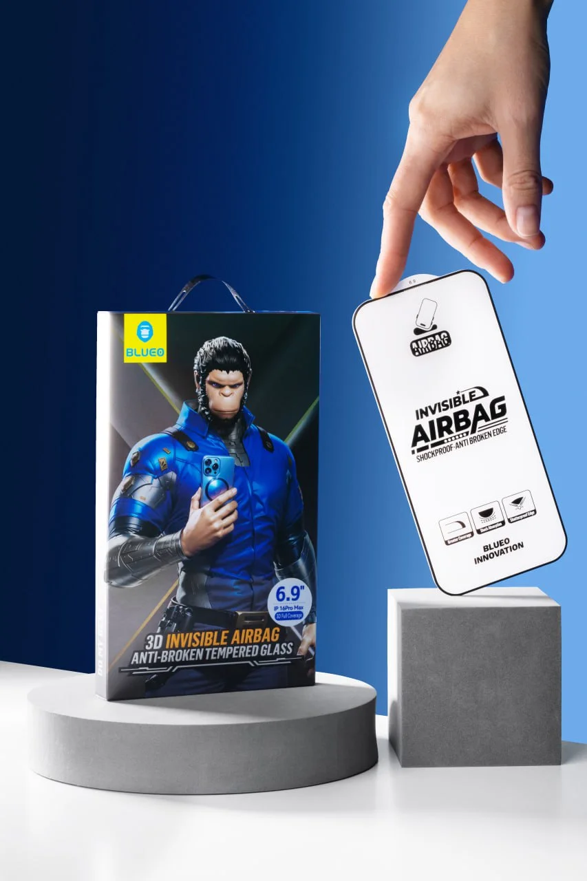 Защитное 3D стекло Blueo Invisible Airbag Anti-broken для Apple iPhone 14 Pro / 15 / 16 (6.1"), Закаленное стекло, купить оптом с доставкой