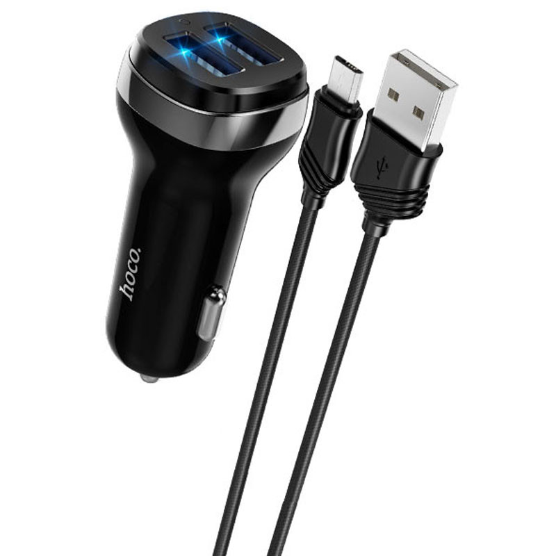 АЗУ Hoco Z40 Superior 2.4A (2USB-A) + кабель USB to MicroUSB на картинке №1