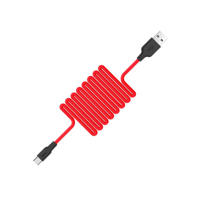 Дата кабель Hoco X21 Silicone Type-C Cable (1m), Черный / Красный 1, купить оптом с доставкой