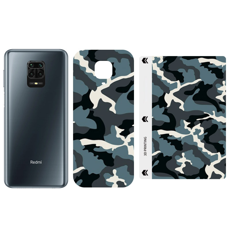 Защитная пленка SKLO Back (тыл) Camo (тех.пак) для Xiaomi Redmi 10A, Голубой / Army Blue, Бронированная пленка, купить оптом с доставкой